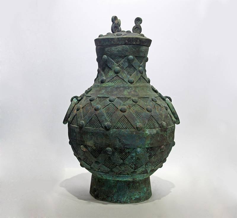 青铜器精美摆件乳纹圆壶